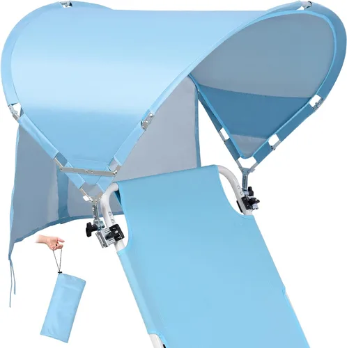 Miniatura 11 de Toldo universal XL resistente al viento para silla, extra grande plegable UPF 50+ con abrazadera ajustable, se adapta a la mayoría de la playa