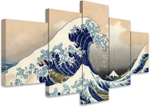 Miniatura 2 de SIGNWIN Hokusai - Lienzo grande para pared, diseño de la gran ola de Kanagawa, ilustraciones abstractas, impresionismo, moderno, panorámico