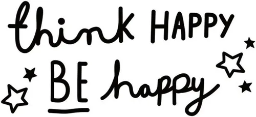 Miniatura 3 de Decaltor Think Happy Be Happy - Calcomanía para pared, con texto en inglés "Think Happy Be Happy" (texto en inglés) con texto en inglés "Think Happy