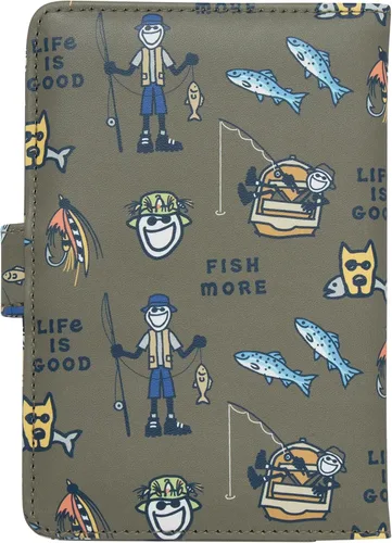 Miniatura 5 de Life is Good Travel Passport Cover - Anti-Theft Passport Holder Wallet with Interior Card Slots with Magnetic Snap Closure, Gone Fishing