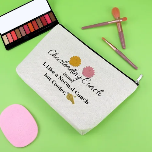 Miniatura 2 de Regalo de animadora para niñas, bolsa de maquillaje de animadora para animadoras, bolsa de cosméticos para entrenador de jubilación, regalo
