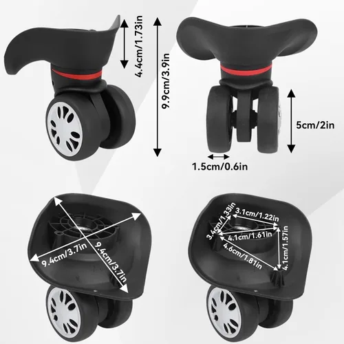 Miniatura 2 de Reemplazo de ruedas de equipaje, par de ruedas de maleta, universal, accesorio de repuesto para exteriores