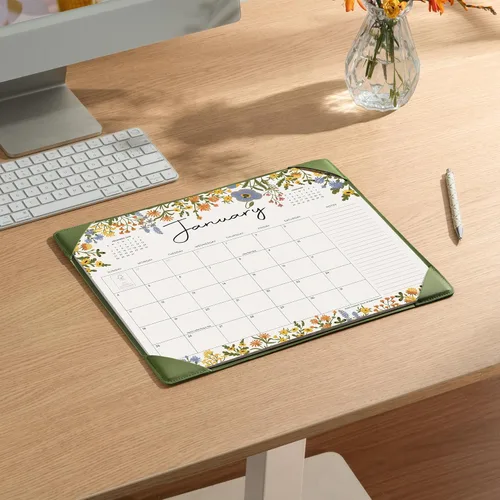 Miniatura 3 de Cabbrix - Calendario de escritorio 2026 con alfombrilla de escritorio, calendario grande de escritorio de 15 x 12 pulgadas, desde enero de 2026 Verde