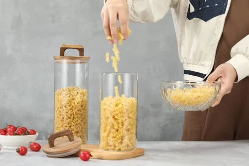 Miniatura 4 de Spacenight Recipiente de café, recipientes de vidrio para almacenamiento de alimentos, tarro de vidrio con tapa para granos de café, dulces