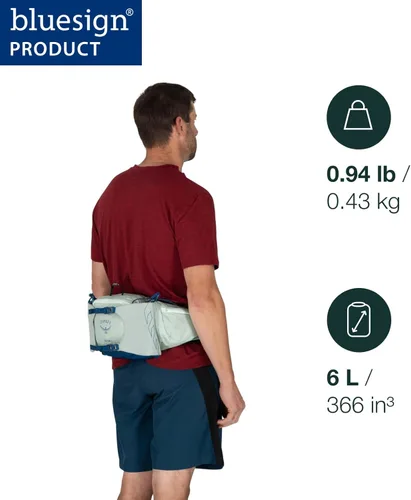 Miniatura 2 de Osprey Talon 6L Men's Lumbar Hiking Waist Pack - Fanny Pack with Water Bottle Holders Negro/Gris Carbón