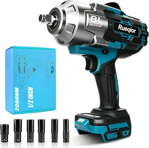 Miniatura 14 de Cordless Impact Wrench 1/2" Compatible with Makita 18V Battery, Impact Wrench 1000FT-LBS(1360N.m) High Torque Brushless Electric Impact Power Impact