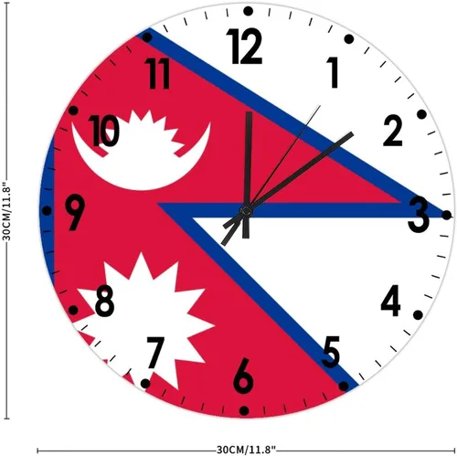 Miniatura 34 de Cheyan Reloj de pared con bandera de Canadá de 12 pulgadas, silencioso, sin tictac, de PVC, funciona con pilas, reloj redondo decorativo, regalo