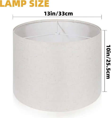 Miniatura 2 de Juego de 2 pantallas de lámpara de tambor, 13 x 13 x 10 pulgadas, fácil montaje, para mesa, mesita de noche, lámparas de pie, instalador de araña