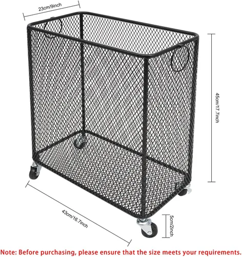 Miniatura 3 de Cesta de lavandería con ruedas, cestas grandes para ropa sucia, carrito de almacenamiento apilable con asas, organizador de alambre extraíble