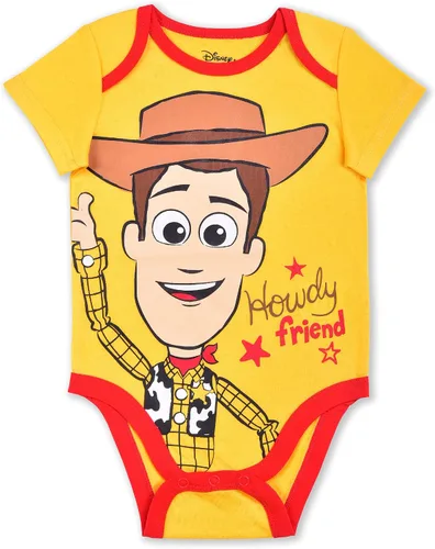 Miniatura 2 de Disney Toy Story Boys Woody, Buzz Lightyear y Rex - Paquete de 3 enterizos para recién nacidos y bebés, color amarilloverdeblanco