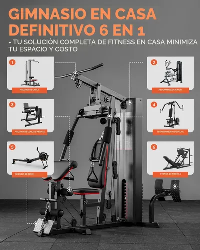 Miniatura 2 de Mikolo Home Gym, Workout Station with 150LBS Weight Stack, Multifunctional Home Gym Equipment, Exercise Equipment for Full Body Strength Training