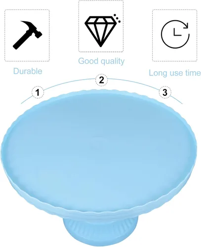 Miniatura 4 de PRETYZOOM Soporte de plástico para tartas con pies, redondo, soporte para cupcakes, cumpleaños, boda, elevado, para tartas, pasteles, macarrones