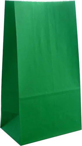 Bolsa de regalo para fiestas, 50 bolsas de papel Kraft para el almuerzo o dulces Verde