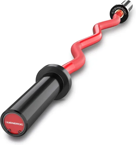 Miniatura 12 de Barra olímpica EZ Curl de 47 pulgadas, barra de acero de 500 libras de capacidad, adecuada para placas de peso de 2 pulgadas, barra de rizo de 2 Oro