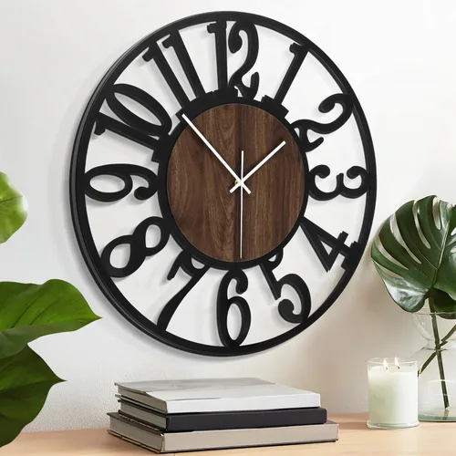 Miniatura 9 de LEIKE - Reloj de pared con números arábigos de 10 pulgadas, funciona con pilas, negro, silencioso y sin tictac, relojes de pared para decoración