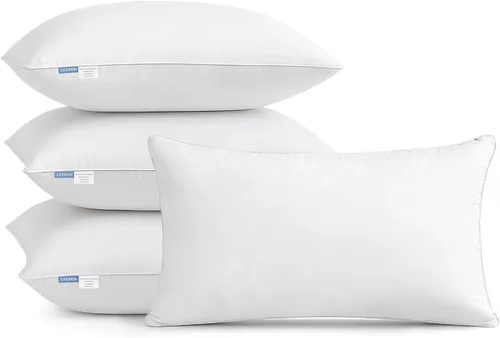 Miniatura 17 de Leeden - Juego de 2 rellenos de almohada de 30 x 50 cm, insertos de cojín con funda de 100% algodón, insertos rectangulares decorativos para sofá