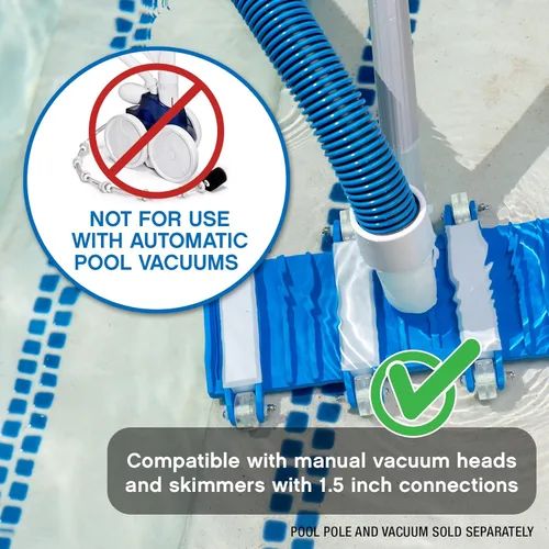 Miniatura 2 de Poolmaster Deluxe Manguera de aspiradora para piscina resistente a aplastamiento, con extremo giratorio, 1 1/2 pulgadas x 45 pies