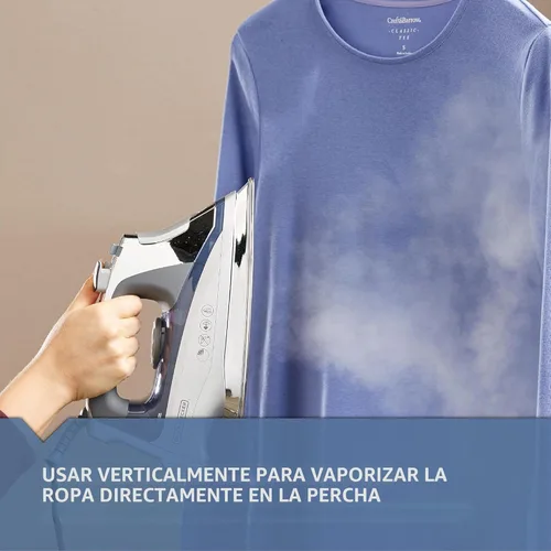 Miniatura 5 de BLACK+DECKER Allure - Plancha de vapor profesional, azul, D3030 Gris/azul