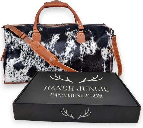 Miniatura 18 de Ranch Junkie Highlands Large Genuine Cowhide Weekender Cowhide Duffel