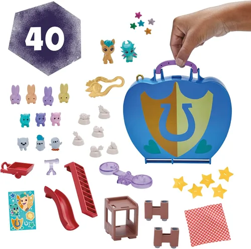 Miniatura 11 de My Little Pony Mini World Magic Compact Creation Critter Corner - Juguete, Set de Juego Construible con Pony Hitch Trailblazer para Niños de 5 Años