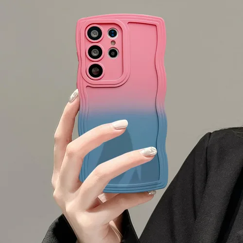 Miniatura 52 de UEEBAI Funda de silicona con marco de ola para Samsung Galaxy S22 5G, funda de teléfono con marco de ola linda, ajuste delgado, amortiguador de Negro