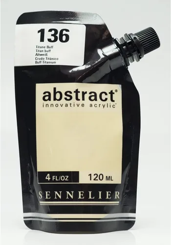 Miniatura 25 de SENNELIER Pintura acrílica abstracta innovadora para cuerpo pesado, bolsa de 16.9 fl oz, blanco titanio