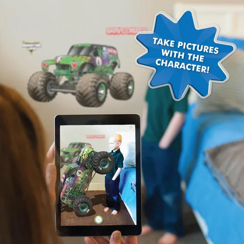 Miniatura 5 de Wall Palz Monster Jam - Calcomanías de pared de 23 pulgadas con interacción de realidad aumentada 3D, decoraciones de pared para despegar y pegar