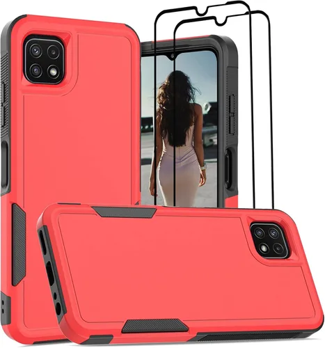 Miniatura 214 de Jeylly Compatible con Samsung Galaxy A22 5G Funda, Funda Samsung A22 5G con 2pcs protectores de pantalla de vidrio templado