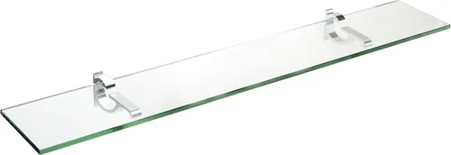 Miniatura 4 de Spancraft Monarch - Estante de vidrio cromado M, 25 x 84 cm/10" x 33" Bronce cepillado
