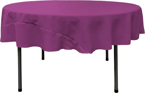 Miniatura 5 de LA Linen - Mantel redondo lavable de popelina de poliéster, resistente a manchas y arrugas, 51", mantel de tela para comedor, cocina, fiesta, Negro