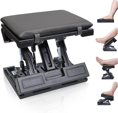 Miniatura 9 de Reposapiés ergonómico para debajo del escritorio en el trabajo, con altura y ángulo ajustables, taburete plegable con almohadilla extraíble cuentas