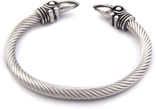 Miniatura 2 de Bavipower Pulsera de cuervo vikingos de cuervo de cuervo, joyería de cuervo para cosplay, anillos de brazo vikingo para hombres y mujeres, joyería