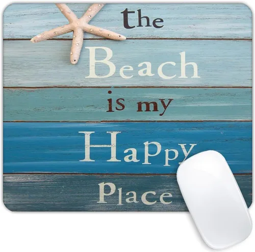 Alfombrilla de ratón con cita inspiradora de playa en madera, tapete para mouse personalizado, base de goma antideslizante, alfombrillas para mouse
