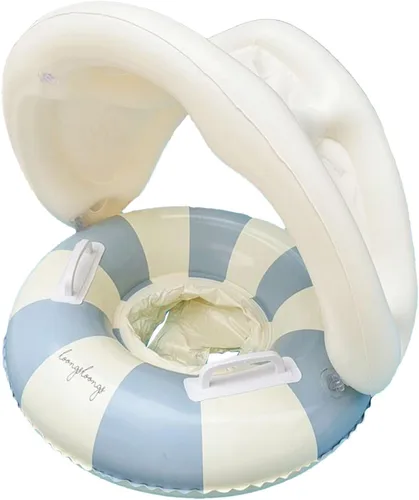 Miniatura 11 de Babyy - Flotador de piscina – Anillo de protección solar, asiento de seguridad plegable, flotador de natación retro con toldo y sombrilla Juguete