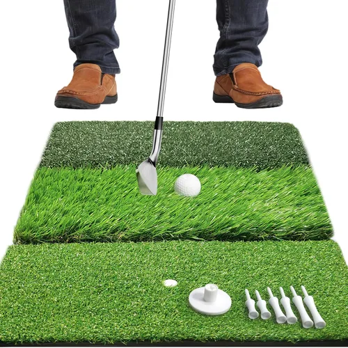 Miniatura 8 de COSPOPTIC Golf Hitting Mat with Swing Path Feedback, Heavy-Duty Rubber Base Anti-Slip Golf Training Mat, Extra Replaceable Surface, Portable