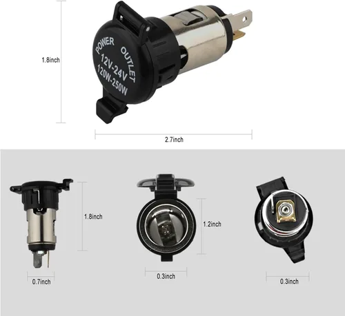 Miniatura 2 de Enchufe para encendedor de cigarrillos, encendedor de cigarrillos de automóvil de 12 V CC, toma de corriente hembra de 12 voltios de repuesto
