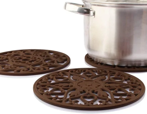 Miniatura 3 de ME.FAN Salamanteles para Platos/Ollas/Sartenes, 3 Piezas de Almohadillas de Silicona, Almohadillas Calientes Flexibles/Durables/Antideslizantes