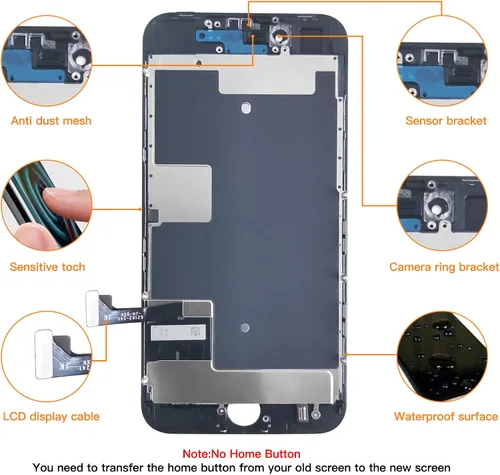 Miniatura 3 de Para iPhone 8/SE 2020 [2ª generación] Reemplazo de pantalla negro de 4.7 pulgadas, pantalla LCD Bsz4uov digitalizador de pantalla táctil, adhesivo