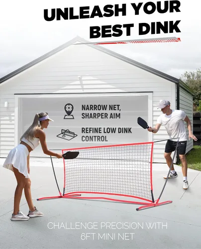 Miniatura 3 de Pickleball Practice Rebounder Net: Pickleball Rebounder or 6FT Mini Pickle Ball Net Portable for Outdoor Driveway Backyard and Indoor Garage - 2in1