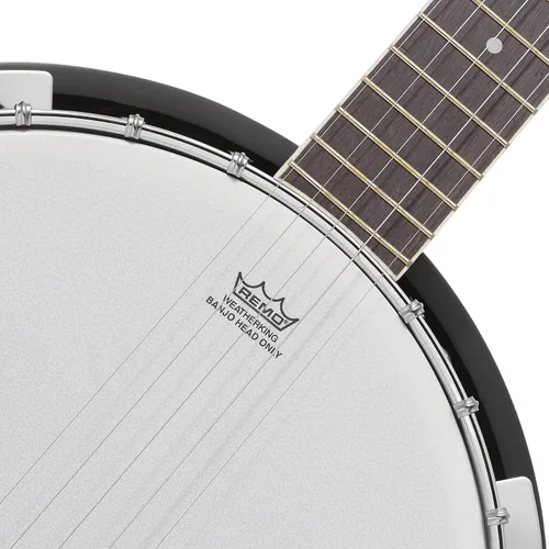 Miniatura 3 de Ashthorpe Banjo de 5 cuerdas, zurdo, tamaño completo con 24 soportes, parte trasera cerrada, resonador de caoba y sintonizador de 5 engranajes