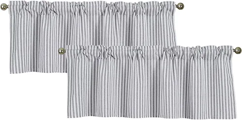 Miniatura 8 de Cortinas texturizadas a rayas con patrón de rayas para ventana reductora de luz para sala de estar, dormitorio, cocina, cenefa con bolsillo