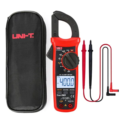 Miniatura 13 de UNI-T Abrazadera digital UT201+, corriente CA True RMS HVAC Volt Amp Ohm medidor abrazadera en multímetro, rango automático 4,000 cuentas NCV AC DC