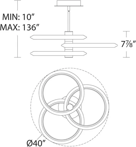 Miniatura 2 de WAC Lighting dweLED, colgante LED Solaris 40in 3000K en latón envejecido