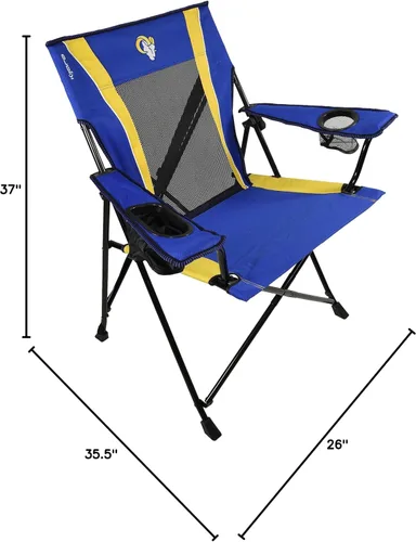 Miniatura 3 de Kijaro Silla plegable para ventilador deportivo, 26 pulgadas de largo x 35.5 pulgadas de ancho x 37 pulgadas de alto, Los Angeles Rams