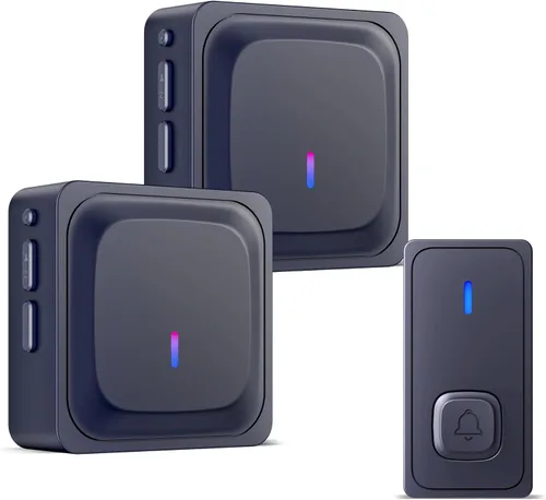 Miniatura 14 de BN-LINK Timbre inalámbrico, timbre de puerta impermeable, fácil instalación, rango de 1000 pies, volumen ajustable y 58 campanillas, flash LED, Negro