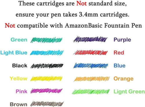 Miniatura 4 de Cartuchos de tinta para pluma estilográfica Asvine color negro, juego de 30 recambios de tinta, diámetro de orificio de 3.4 mm