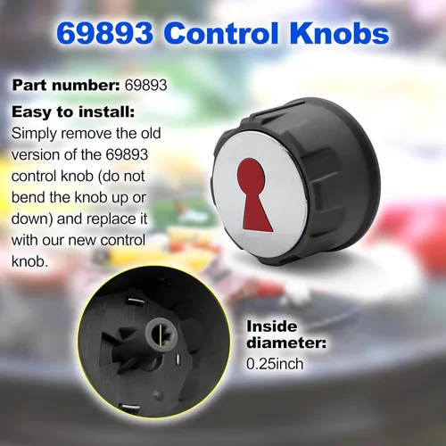 Miniatura 4 de ShineUs Pomos de control 69893 compatibles con Weber Spirit serie 200 y 300 (con controles delanteros arriba) años 2013 y posteriores (juego de 3)