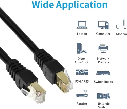 Miniatura 4 de Cable Ethernet Cat7 de 3 pies, Cat7 3 pies, 15 pies, 25 pies, 50 pies, 100 pies, 125 pies, 150 pies, 175 pies, 200 pies, 225 pies, 300 pies, 330