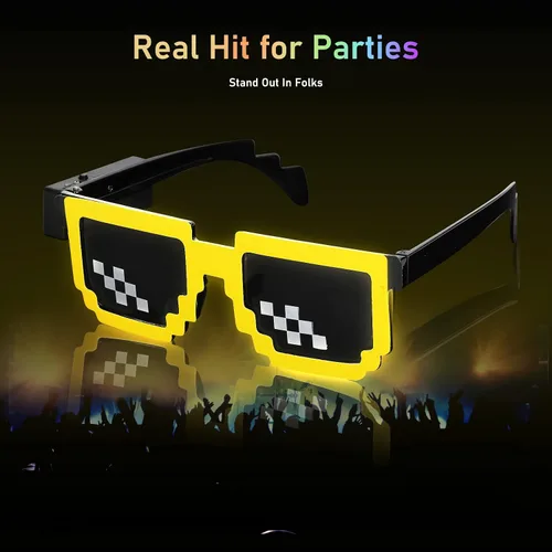Miniatura 5 de YouRfocus Gafas de sol inalámbricas con luz LED, para fiestas que brillan en la oscuridad, gafas de neón para fiestas rave, EDM, Halloween (rosa)