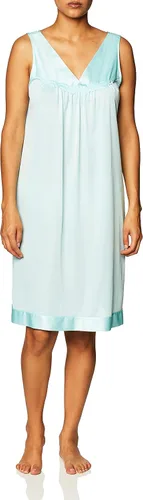 Exquisito Form 30107 - Camisón de nailon para mujer, sin mangas, de longitud hasta la rodilla, Amaranto, azul niebla, negro medianoche, azul marino,